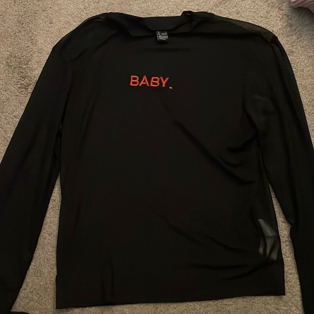 black see thru long sleeve